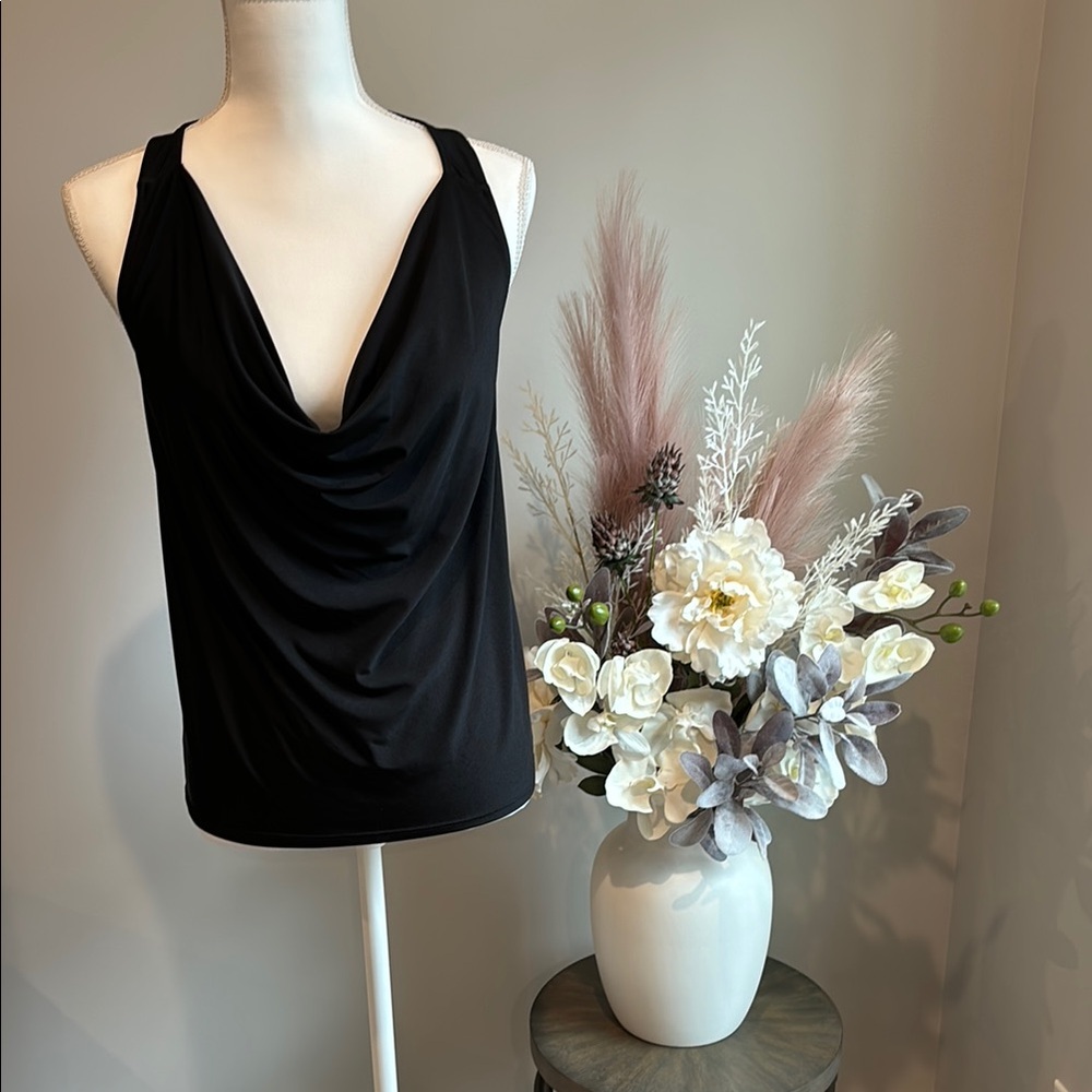 Express Black Draped Tank Top